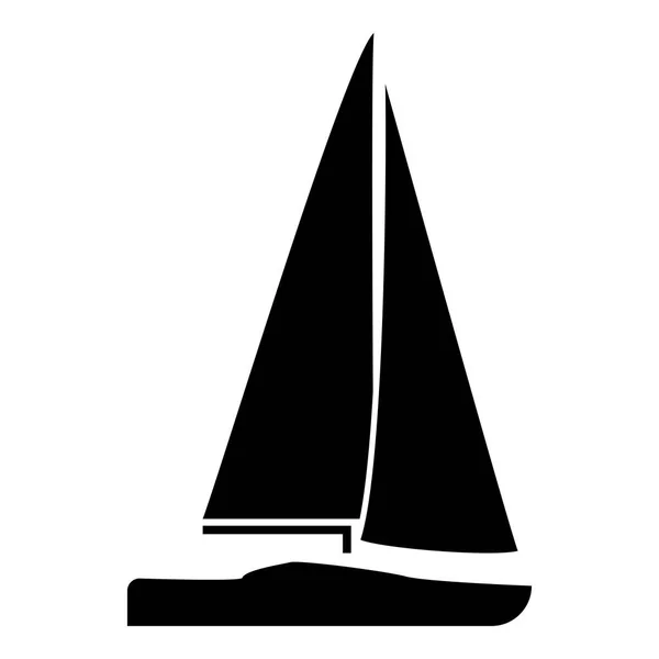 Yachtsymbol schwarze Farbe Illustration flachen Stil einfaches Bild — Stockvektor