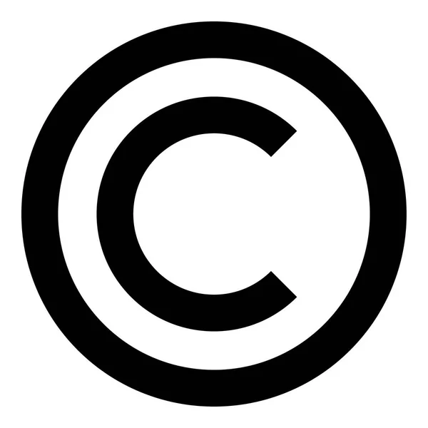 Icono de símbolo de copyright ilustración en color negro estilo plano imagen simple — Archivo Imágenes Vectoriales