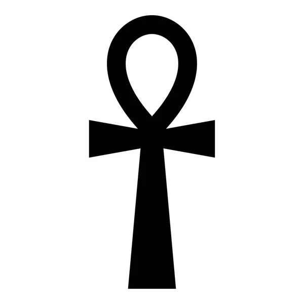 Croix copte Ankh icône noir couleur illustration style plat image simple — Image vectorielle