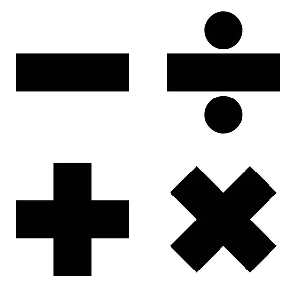 数学符号图标黑色插图平面样式简单图像 — 图库矢量图片