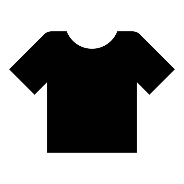 Ícone de camiseta ilustração de cor preta estilo plano imagem simples — Vetor de Stock