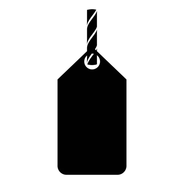 Etikett auf dem Seil Symbol schwarze Farbe Abbildung flachen Stil einfaches Bild — Stockvektor