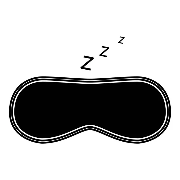 Maske für Schlaf-Symbol schwarze Farbe Illustration flachen Stil einfaches Bild — Stockvektor