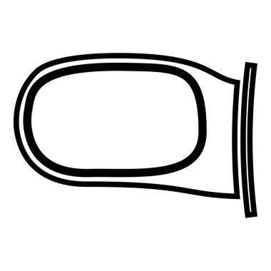 Yan ayna görüntü simgesi siyah renk illüstrasyon düz stil basit geri