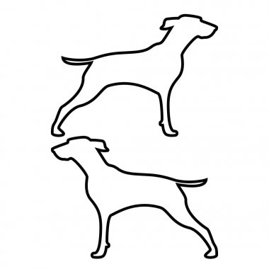 Hunter dog or gundog icon black color illustration flat style simple image clipart