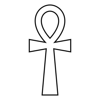 Coptic cross Ankh icon black color illustration flat style simple image clipart