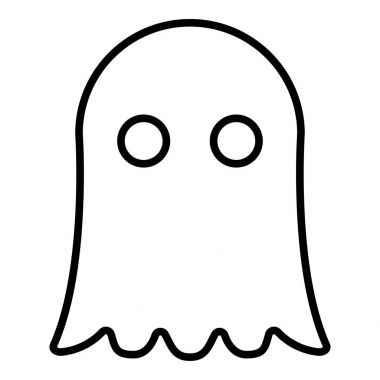 Hayalet simge siyah renkli düz stil basit görüntü illüstrasyon