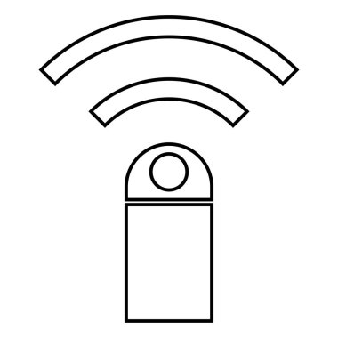 Uzaktan kumanda aygıt simgesi siyah renk illüstrasyon düz stil basit resim