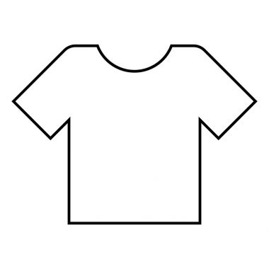 T-shirt simgesi siyah renkli düz stil basit görüntü illüstrasyon