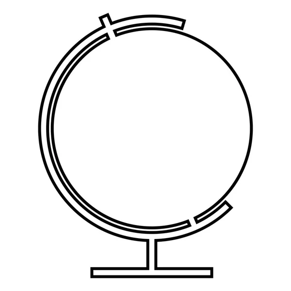 Ícone do globo ilustração de cor preta estilo plano imagem simples — Vetor de Stock