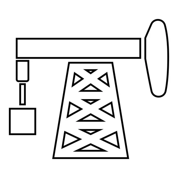 Icono de la bomba de petróleo color negro ilustración estilo plano imagen simple — Archivo Imágenes Vectoriales