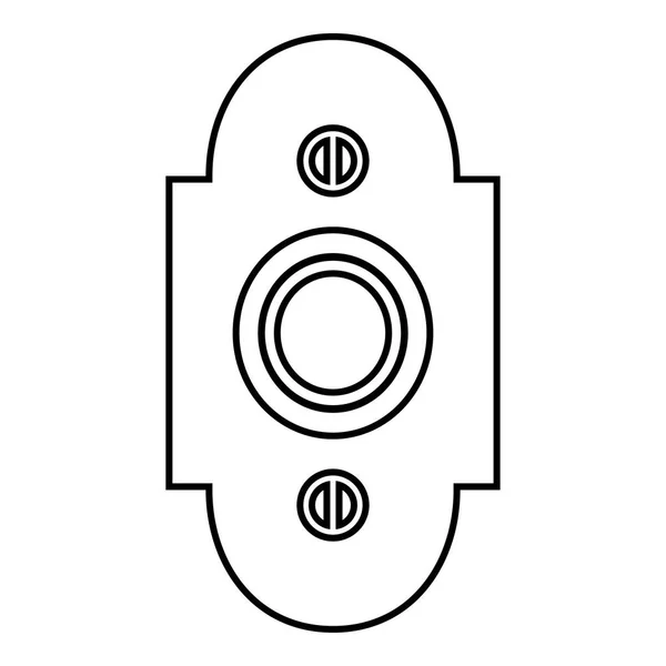 玄関の呼び鈴アイコン ブラック カラー イラスト フラット スタイル シンプルなイメージ — ストックベクタ