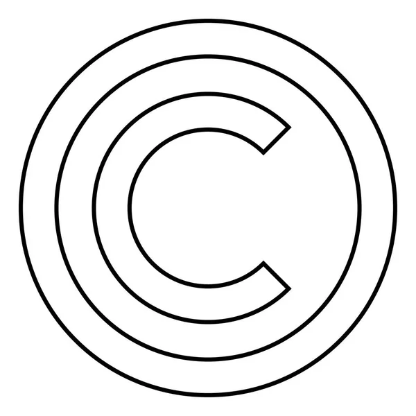 Copyright-symbool pictogram zwarte kleur vlakke stijl eenvoudige illustratie — Stockvector