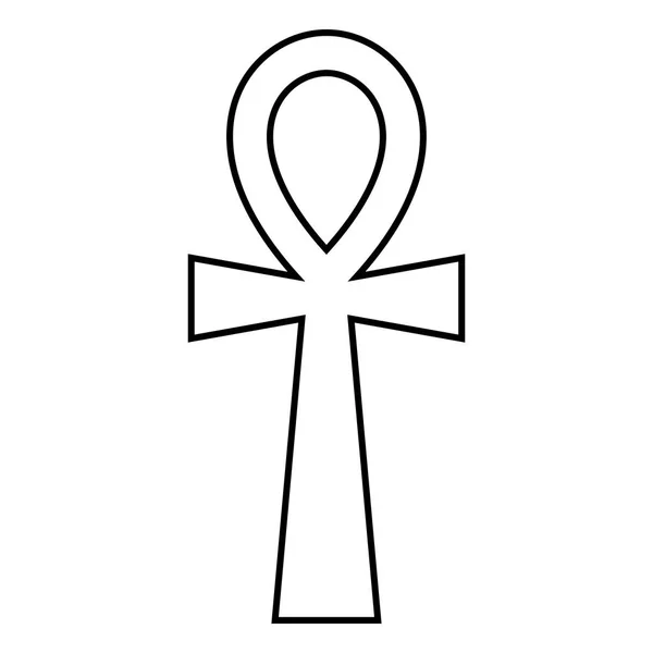 Croix copte Ankh icône noir couleur illustration style plat image simple — Image vectorielle