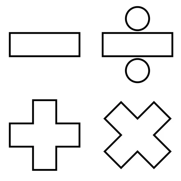 Sinais de matemática ícone cor preta ilustração estilo plano imagem simples — Vetor de Stock