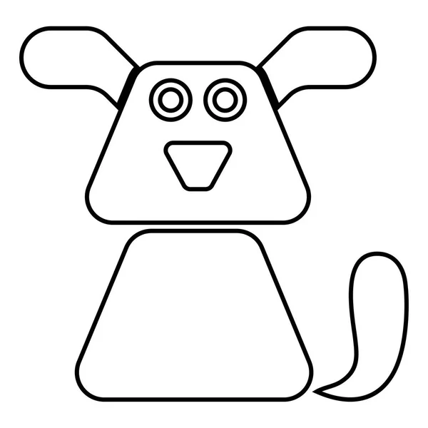 犬アイコン ブラック カラー イラスト フラット スタイル シンプルなイメージ — ストックベクタ