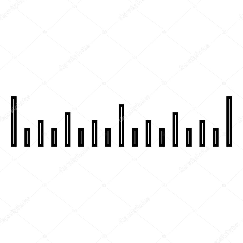 Scale ruler icon black color illustration flat style simple image