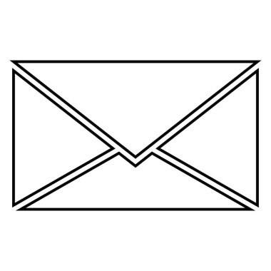 Mektup simgesi siyah renkli düz stil basit görüntü illüstrasyon