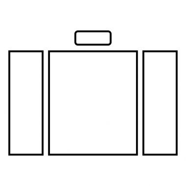 Bavul simge siyah renkli düz stil basit görüntü illüstrasyon