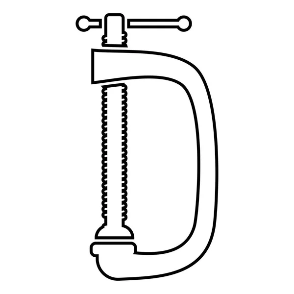 Kramp Schroefklem pictogram zwarte kleur vlakke stijl eenvoudige illustratie — Stockvector