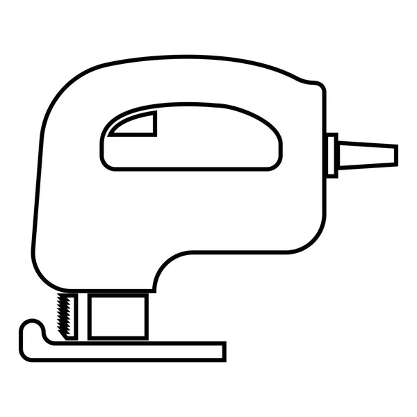 Fretsaw elétrica fechadura viu ícone cor preta ilustração estilo plano imagem simples — Vetor de Stock