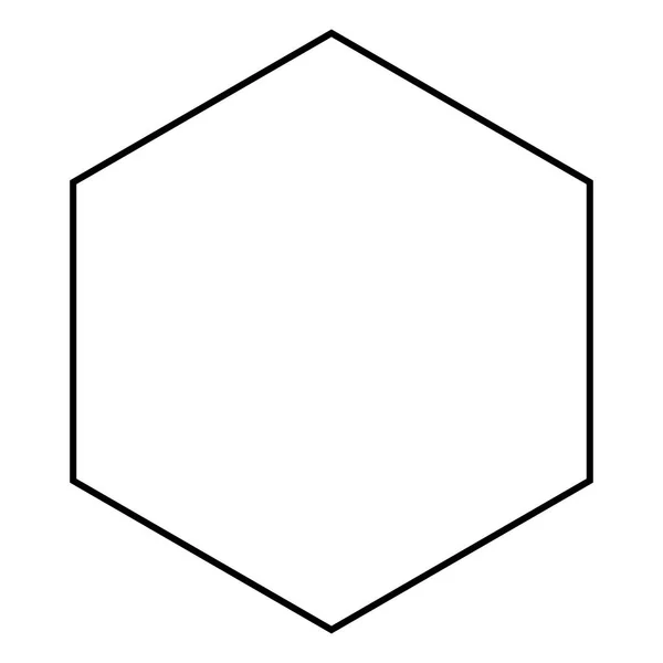 Шестиугольник иконка черный цвет иллюстрация плоский стиль простое изображение — стоковый вектор