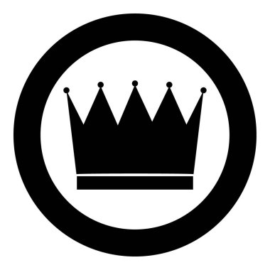 Daire içinde siyah renk simgesi taç veya yuvarlak