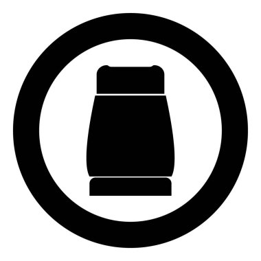 Daire içinde siyah renk simgesi biber veya yuvarlak