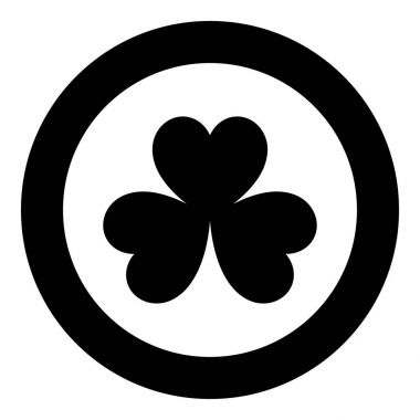 Yonca simge daire veya yuvarlak renk siyah