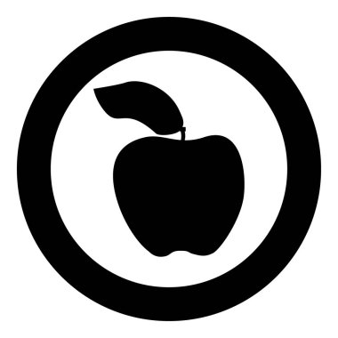 Apple siyah renk simge daire veya yuvarlak