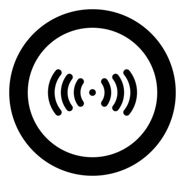 Radyo sinyali siyah renk simge daire veya yuvarlak