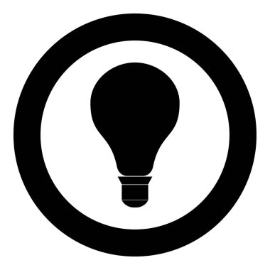 Ampul simgesini daire veya yuvarlak renk siyah