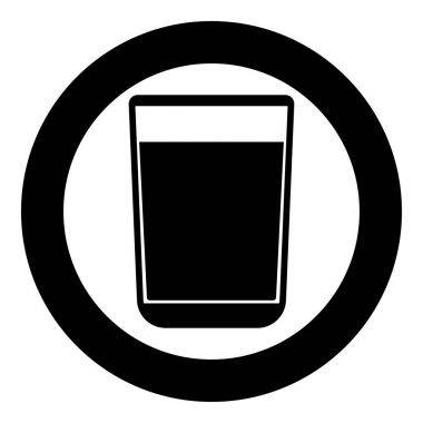 Cam sıvı daire veya yuvarlak siyah renk simgesi olan