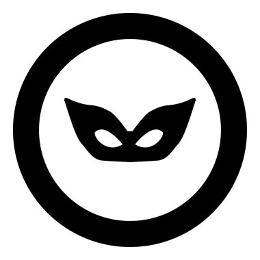 Daire içinde siyah renk simgesi maske ya da yuvarlak