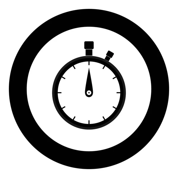 Le chronomètre l'icône de couleur noire en cercle ou rond — Image vectorielle