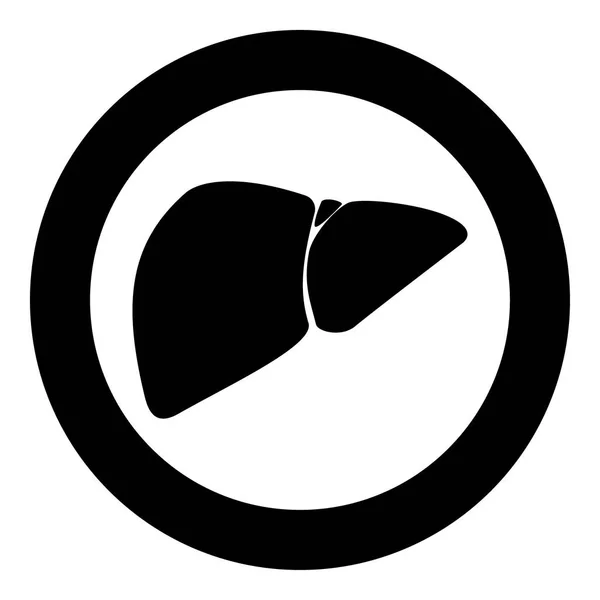 Fígado o ícone de cor preta em círculo ou redondo — Vetor de Stock