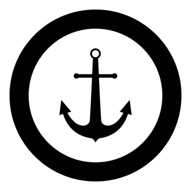 Deniz demir çember veya yuvarlak siyah renk simgesini