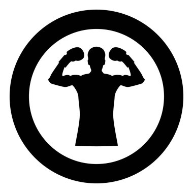 Boksör simge siyah renkli daire içinde