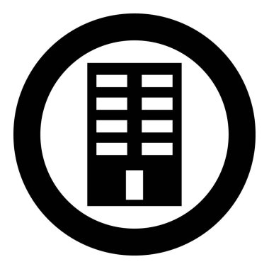 Daire veya yuvarlak bina simge siyah rengi