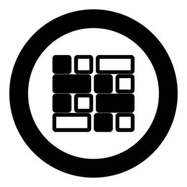 Kiremit simge siyah renkli daire içinde