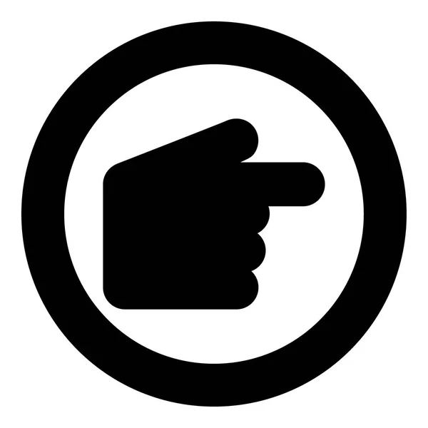 Icono de mano puntero color negro en círculo — Vector de stock