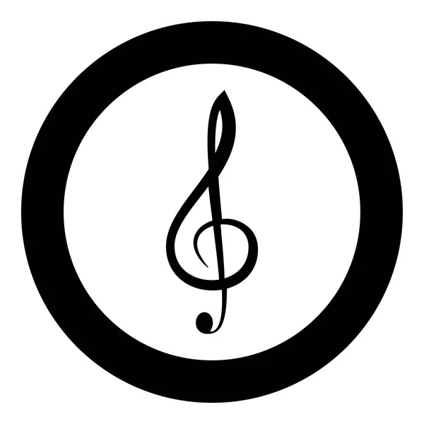Черный цвет скрипичного ключа в круге — стоковый вектор