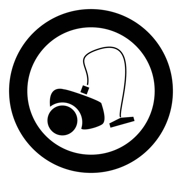 Stofzuiger pictogram zwarte kleur in cirkel — Stockvector