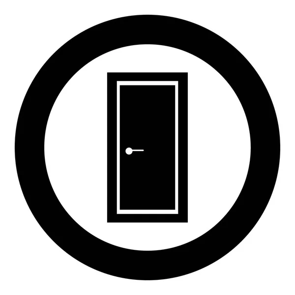 Door  icon black color in circle — Stock Vector