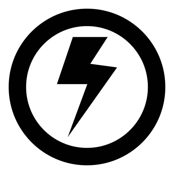 Símbolo de electricidad icono de color negro en círculo — Vector de stock