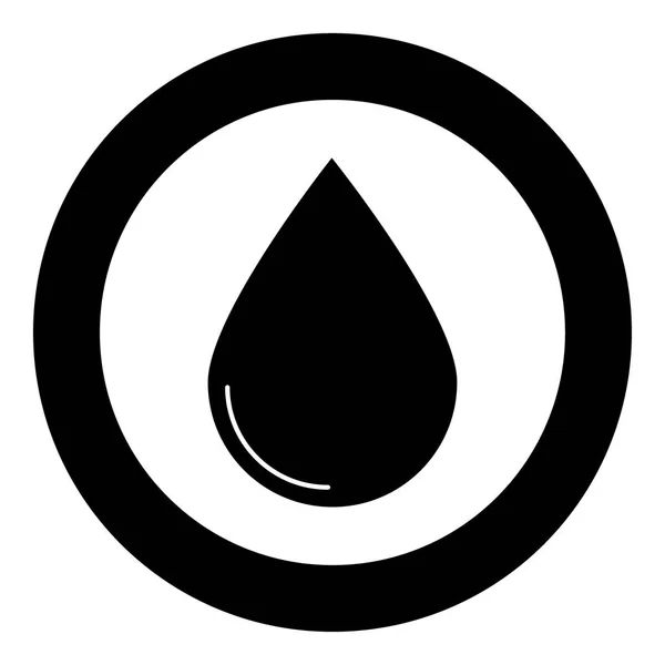 Drop  icon black color in circle — Stock Vector