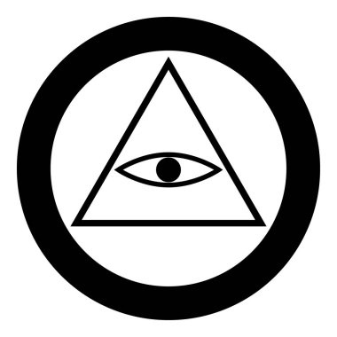 Tüm gören göz sembol simge siyah renkli daire veya yuvarlak