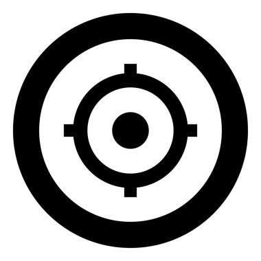 GPS daire veya yuvarlak simge siyah rengi anahat