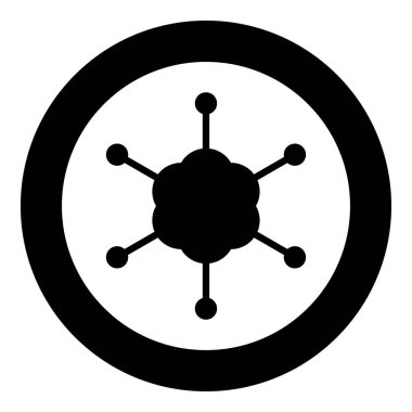 İş ağ simgesi siyah renk daire veya yuvarlak