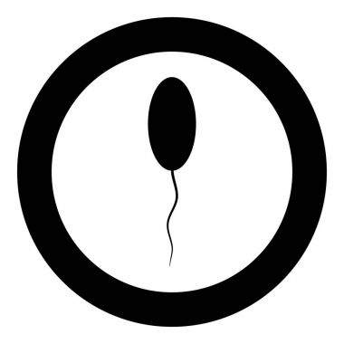 Daire veya yuvarlak sperm simge siyah rengi